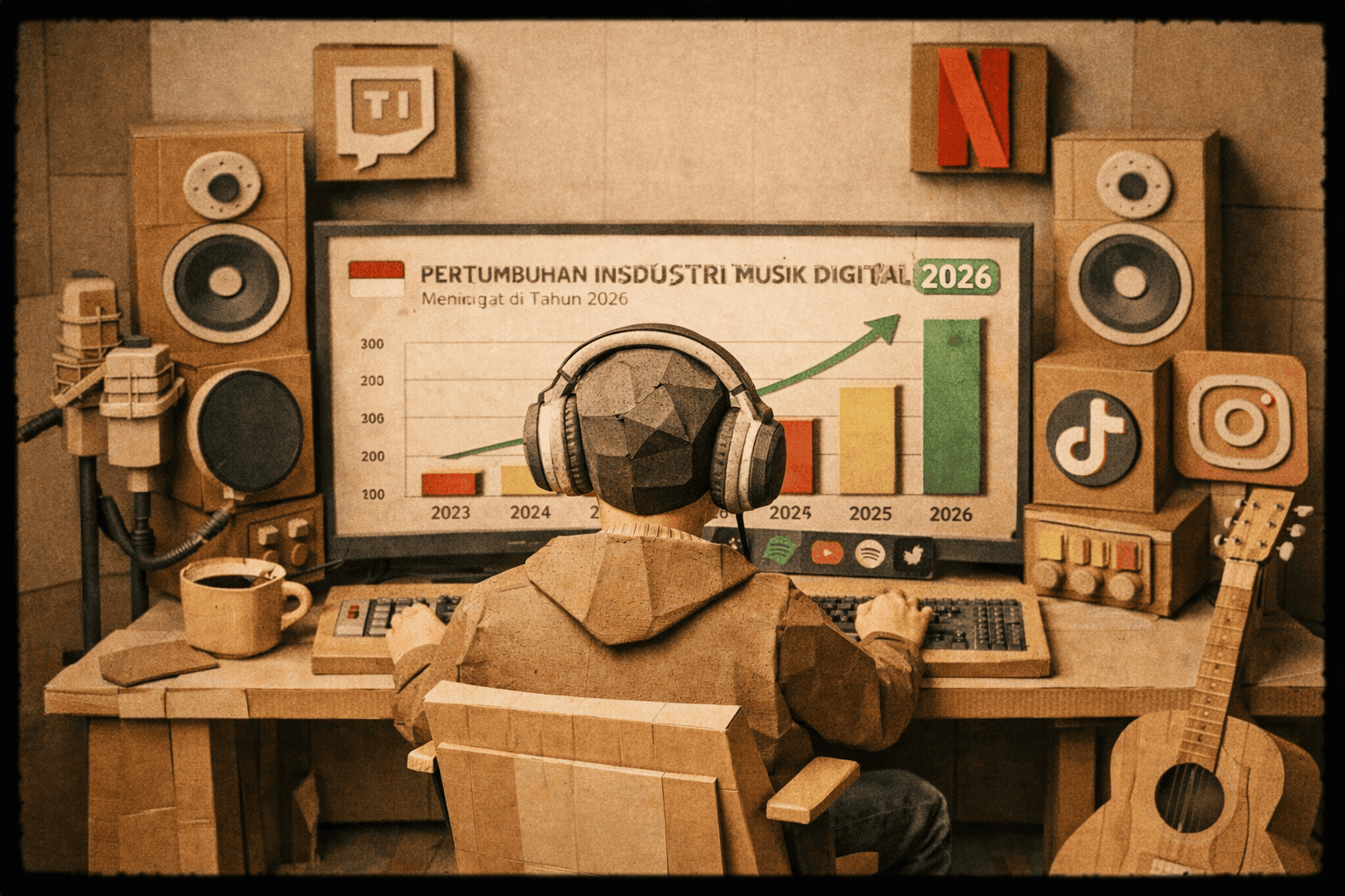 Logo brand dengan visualizer audio — musik sebagai alat strategis membangun identitas merek